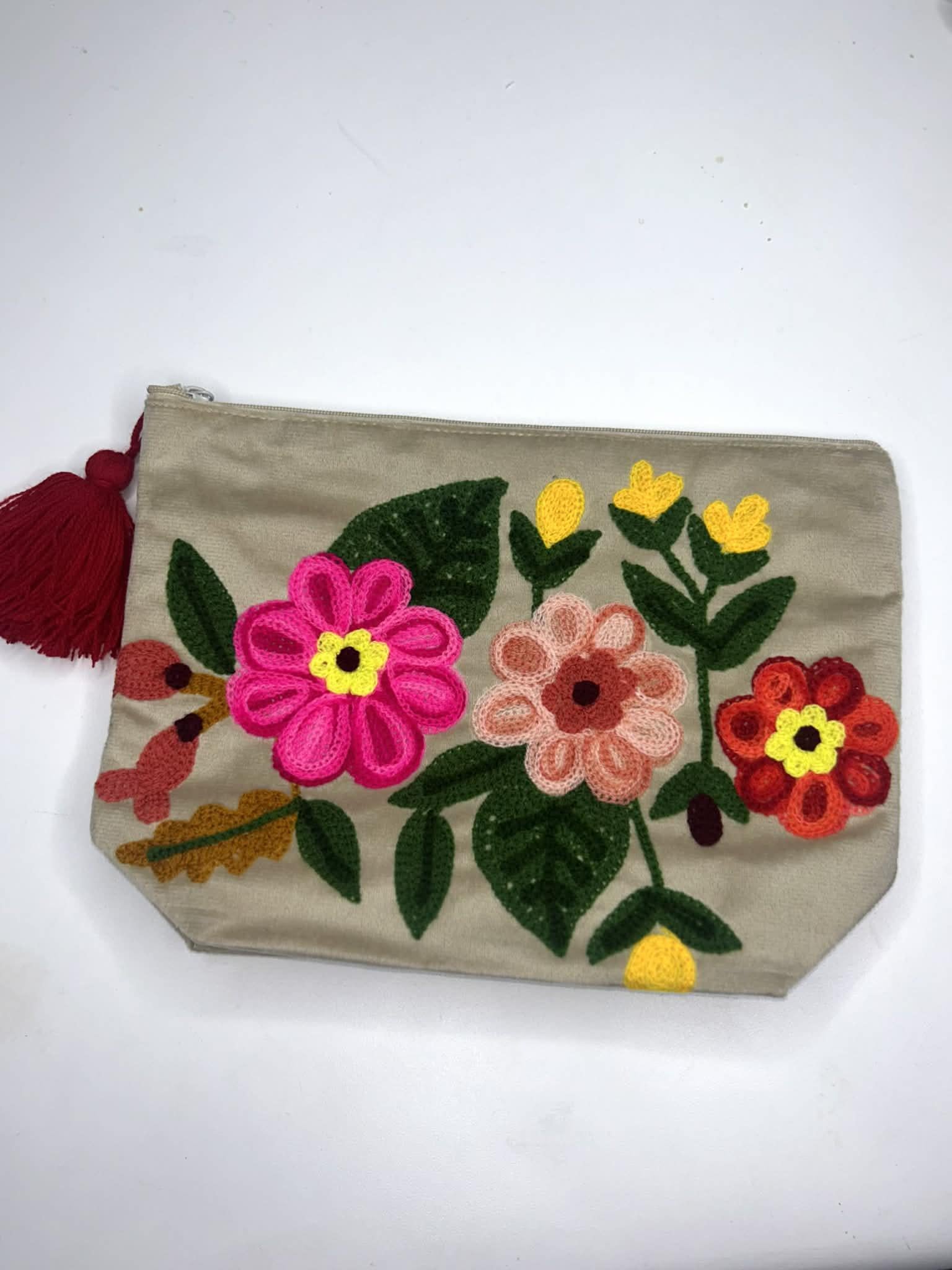 Embroidered Make-Up Bag/Clutch