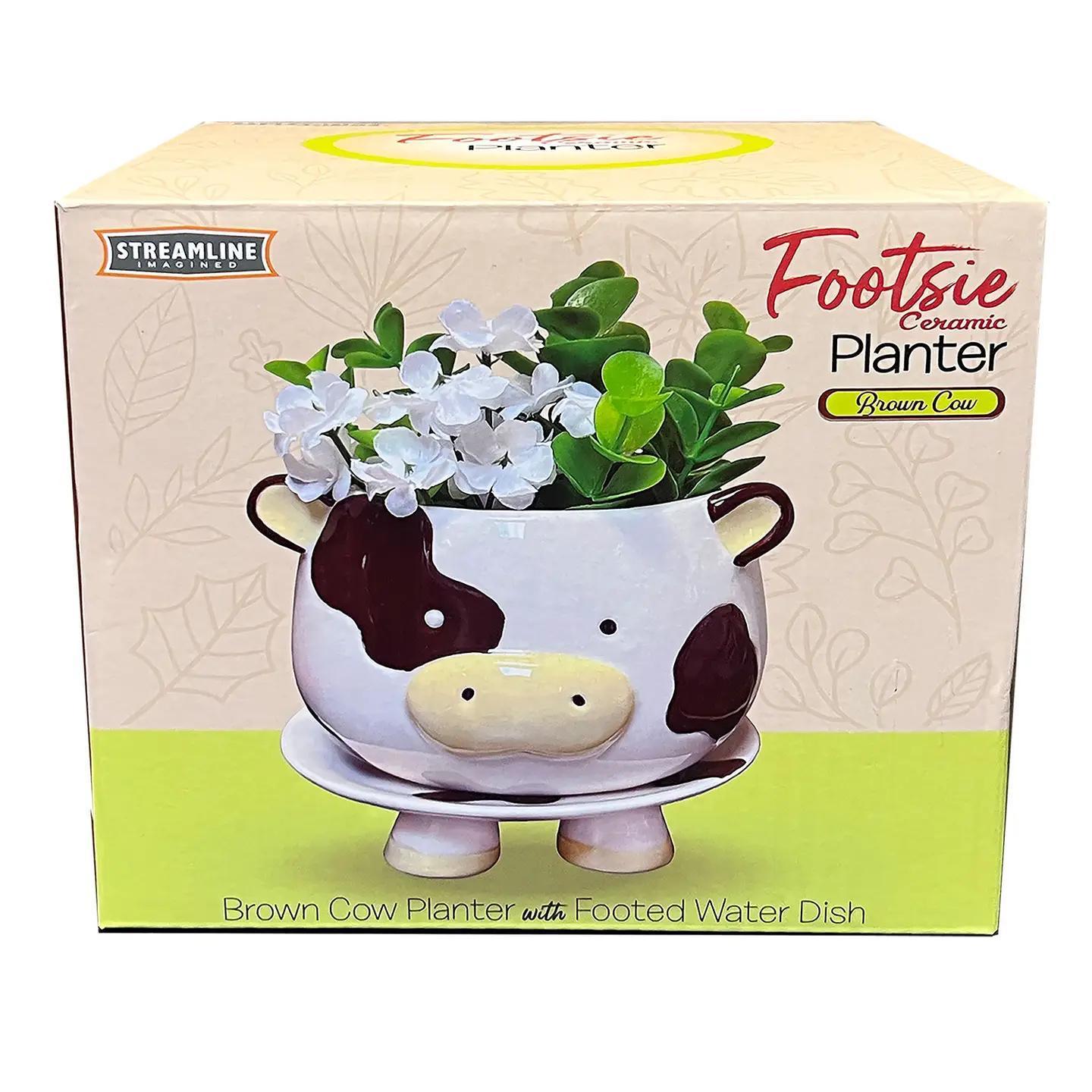Brown Cow Footsie Planter