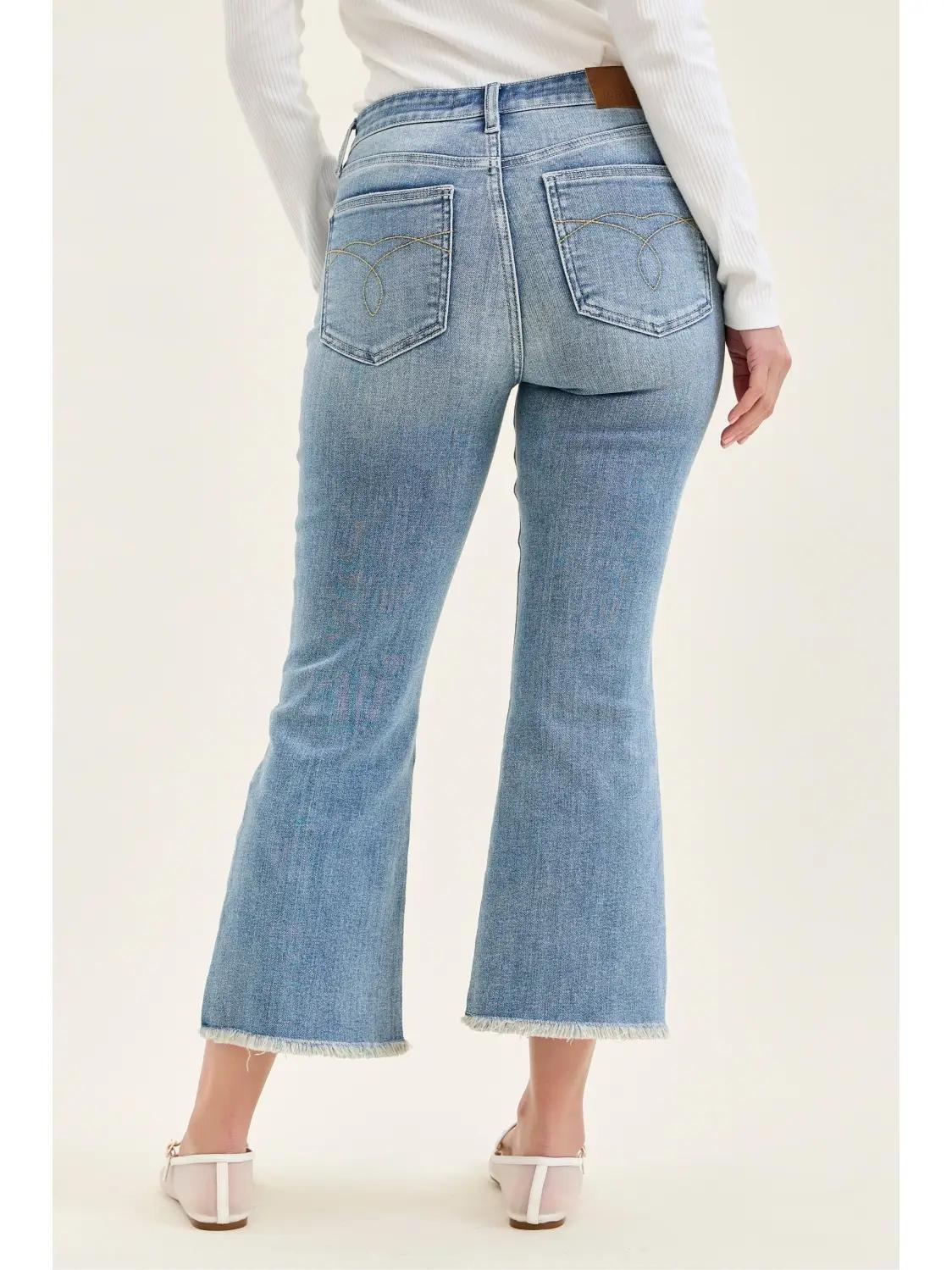 Judy Blue MR Kick Flare with Frayed Hem