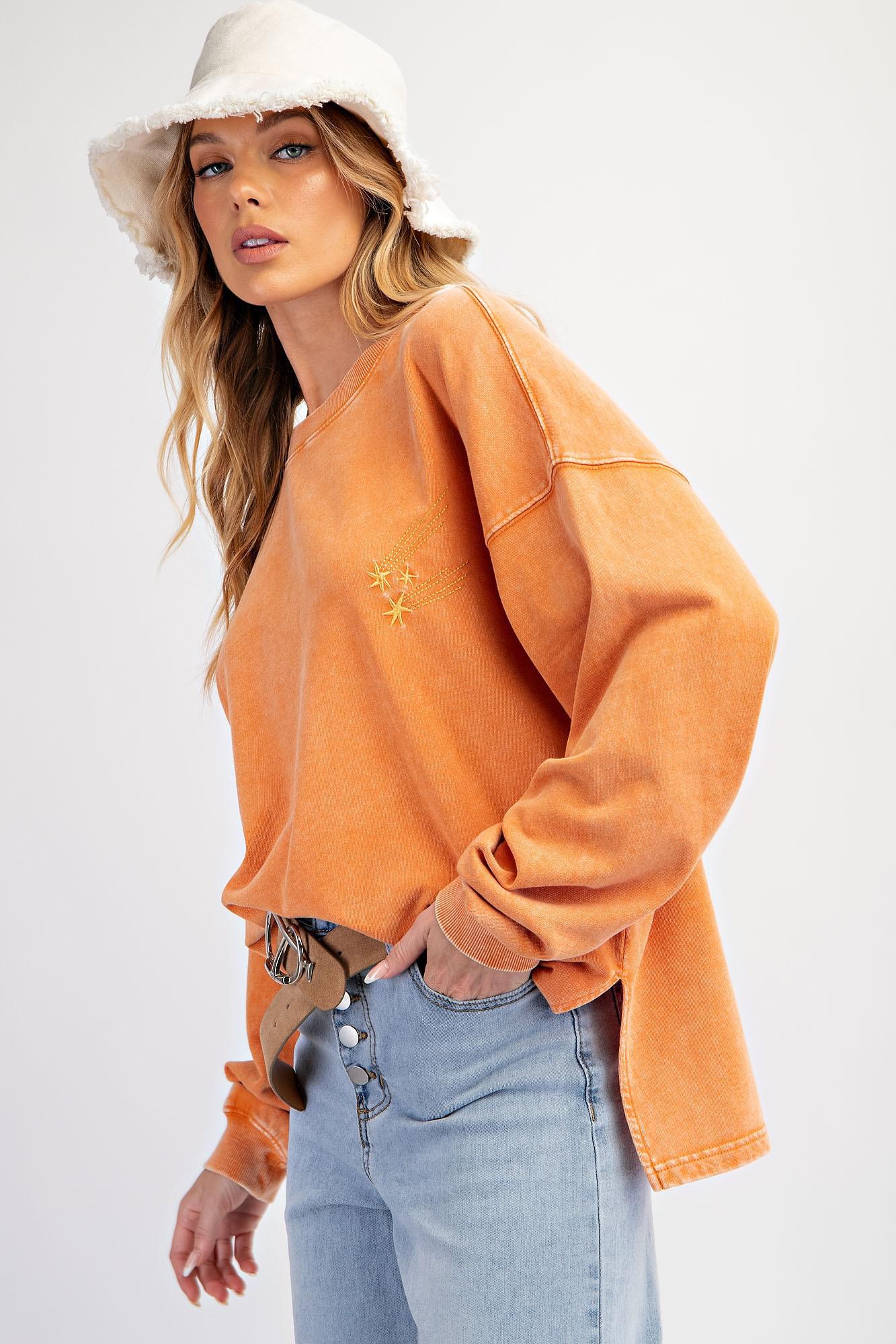 Shooting Star Mineral-Washed Pullover