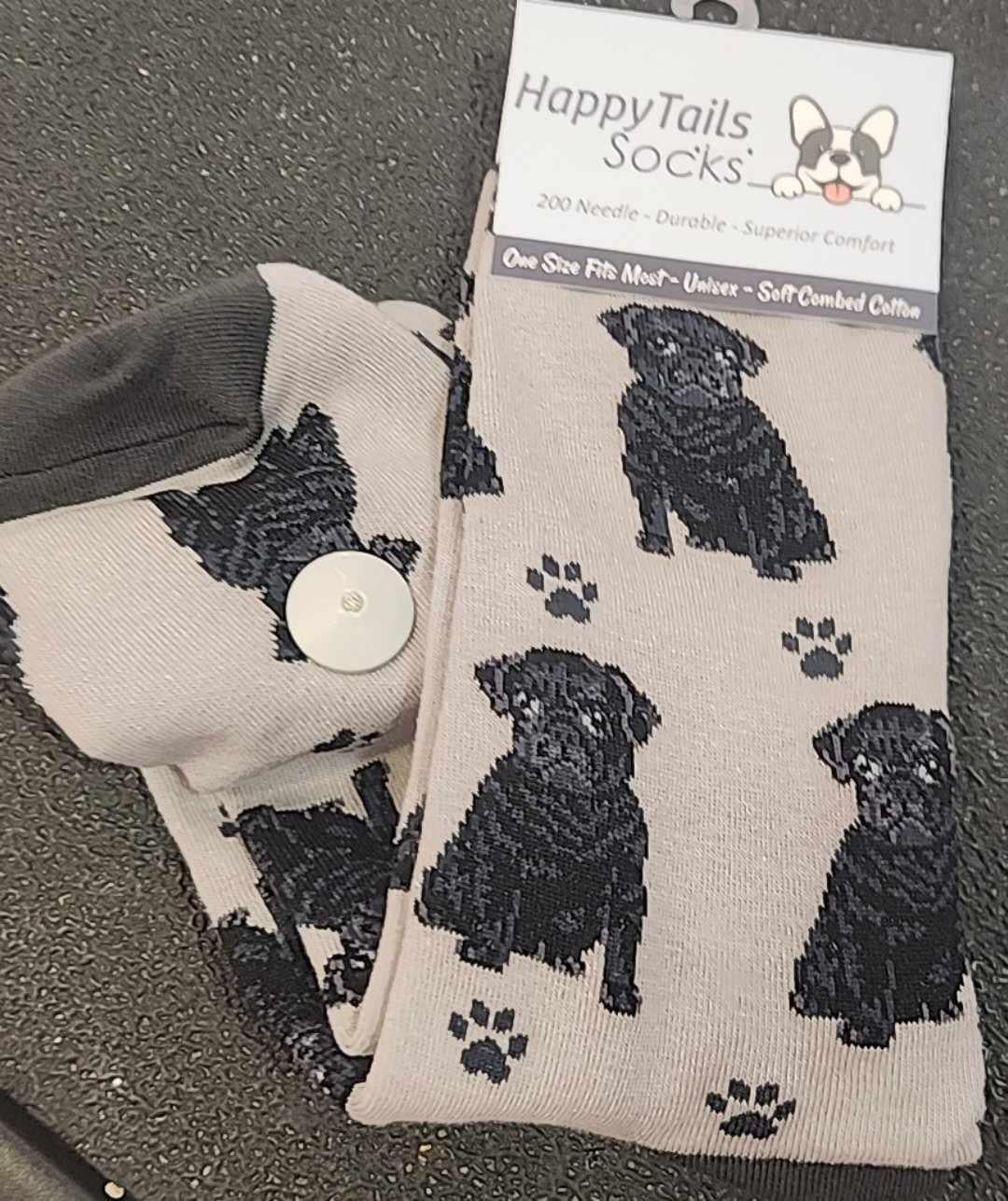 Black Pug Socks