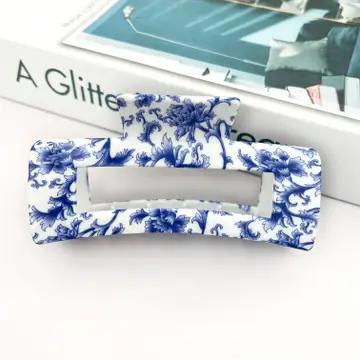 Blue and White Porcelain Claw Clip