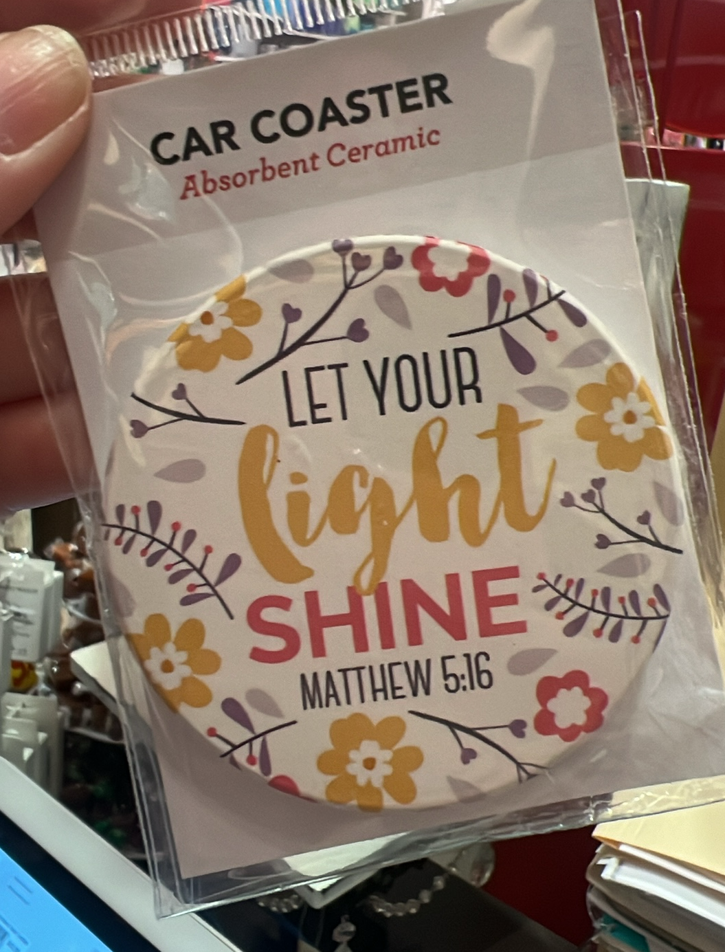 Let Your Light Shine Car Coaster
