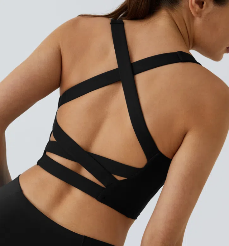 Crisscross Black Yoga Tank