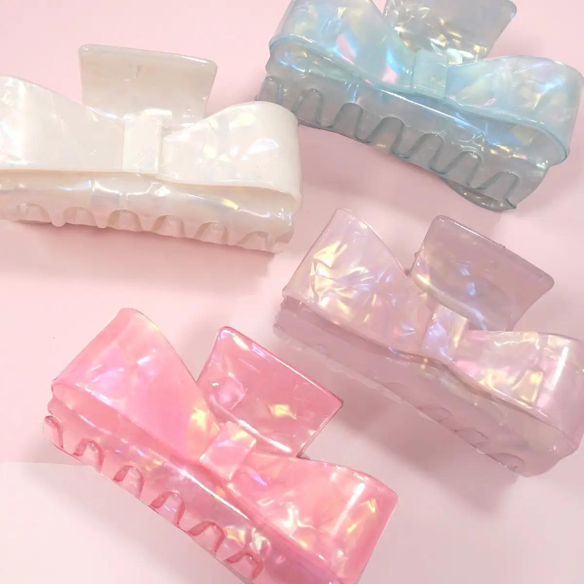 Bow Pvc Acrylic Hair Claw Clips