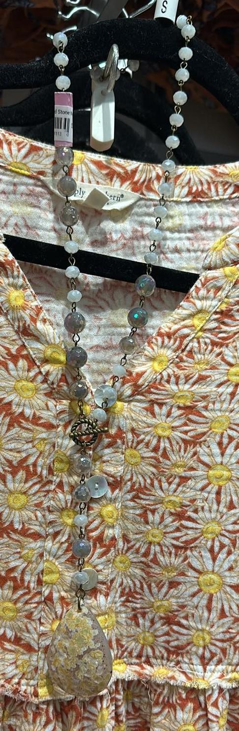Erica Long Beaded Stone Necklace