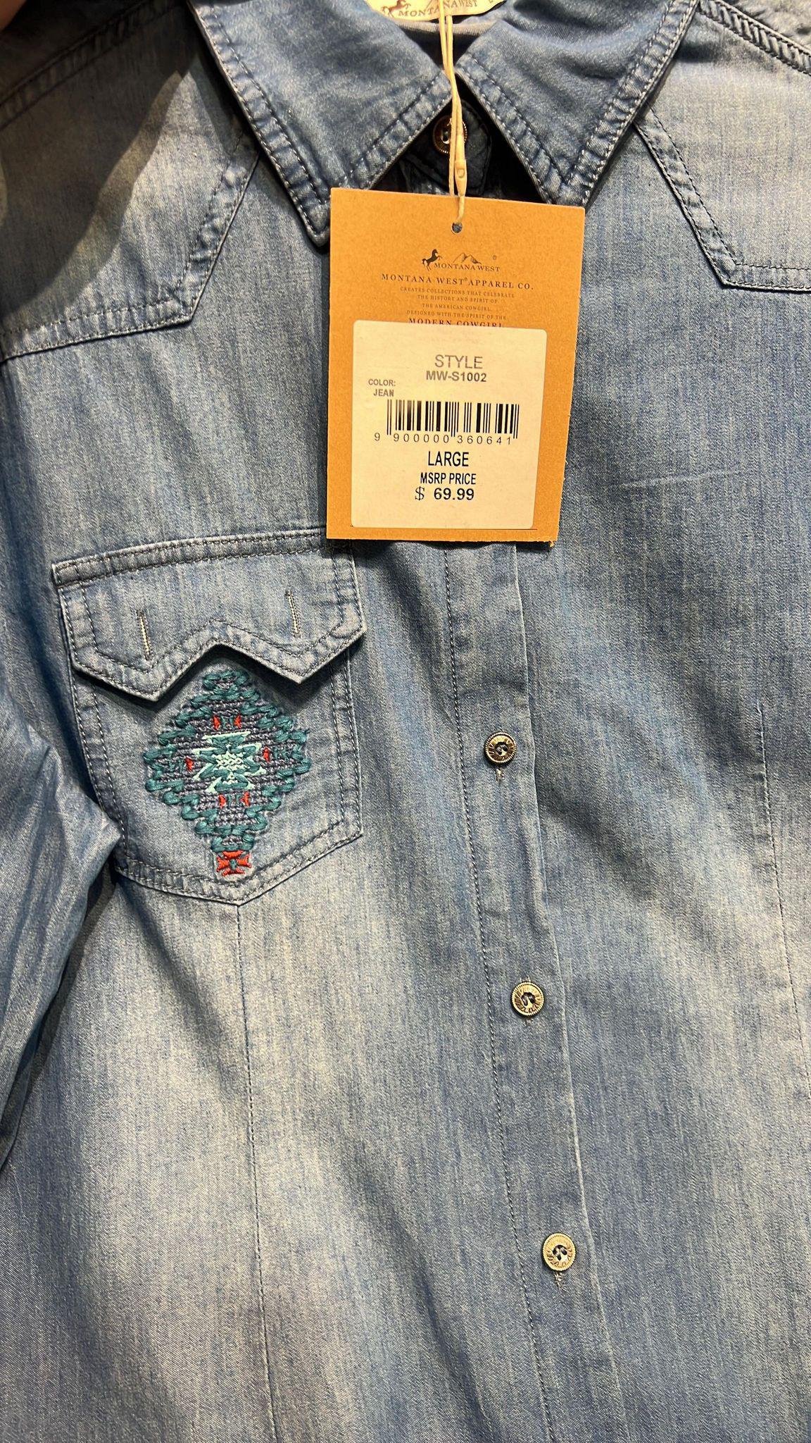 Aztec Denim Top