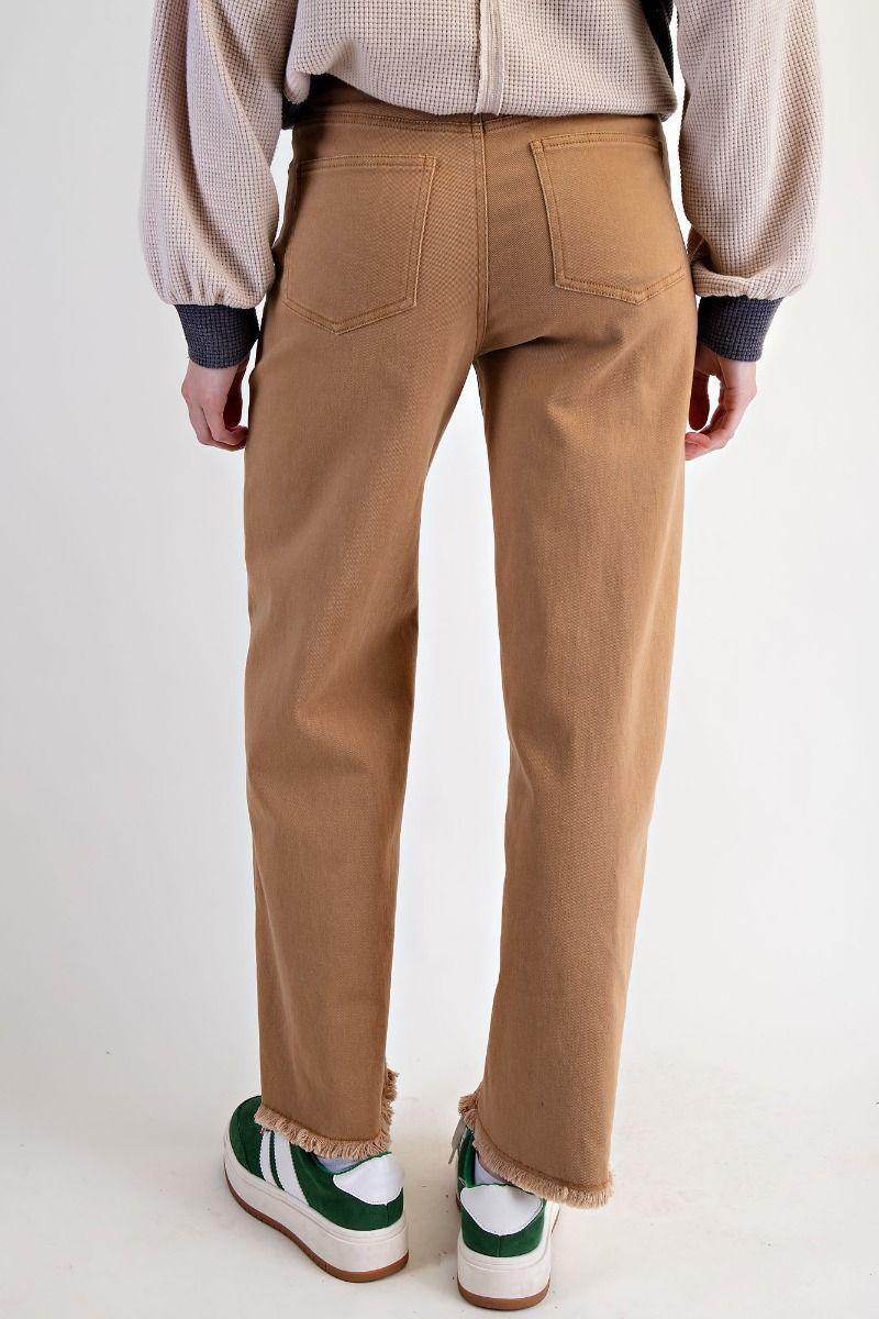Camel Frayed Twill Pants