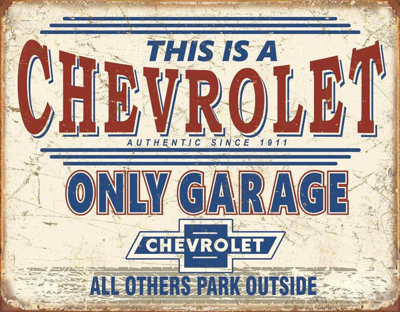 Chevy Only Garage Tin Sign