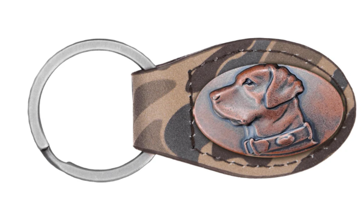 Old School Camo Oval Key Fob