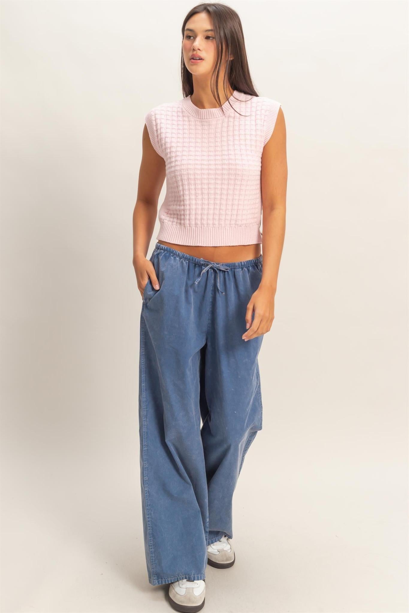 Textured Sleeveless Knit Top
