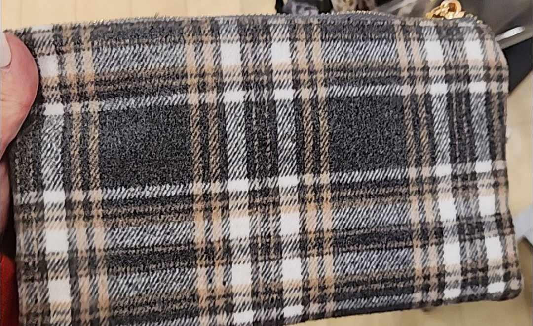 Riley Plaid Charcoal Beige Crossbody