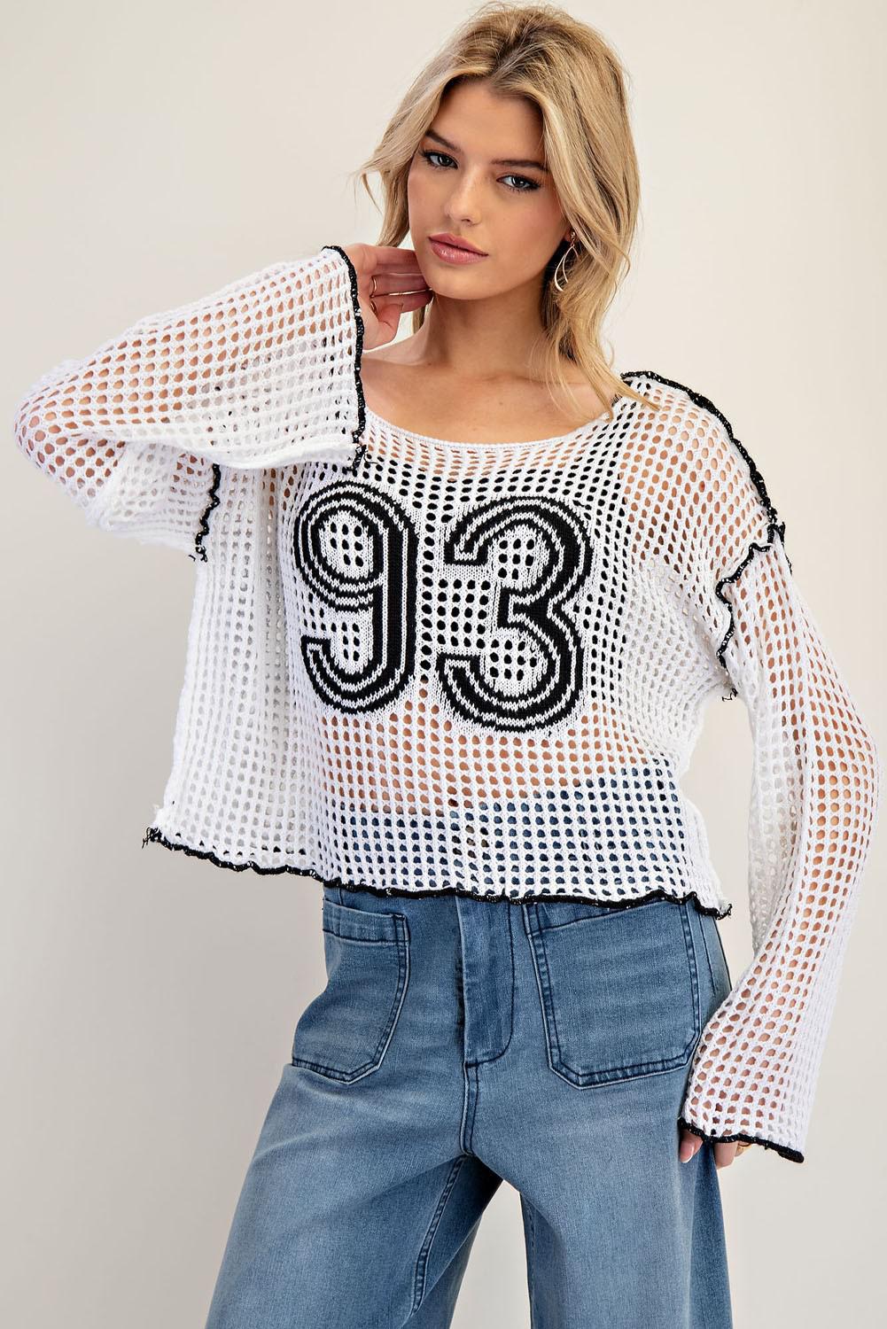 Long Sleeve Contrast Edge Sweater
