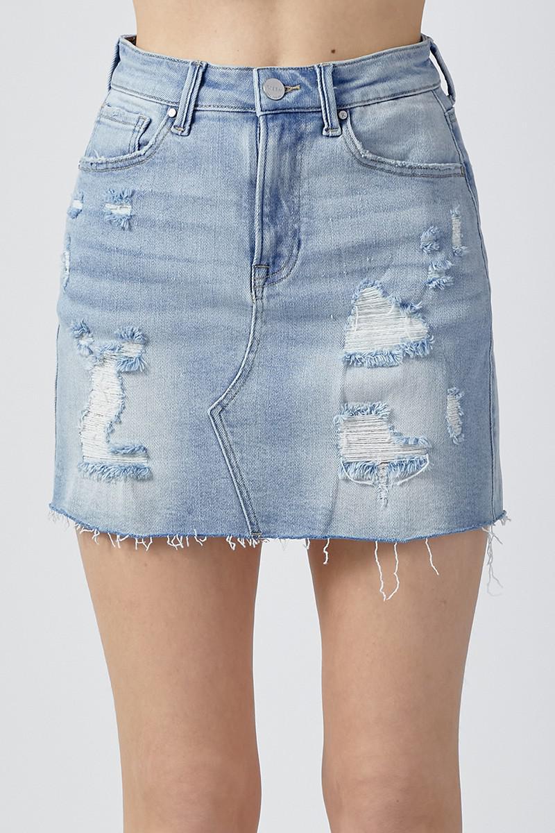 Distressed Mini Skirt