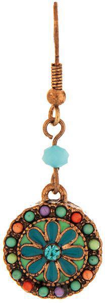 Blue Flower Wheel Earring