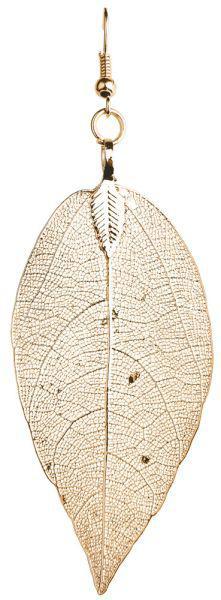 Gold Natural Leaf Earring