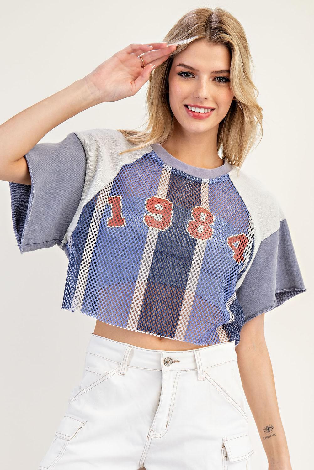Cropped Colorblock Varsity Top