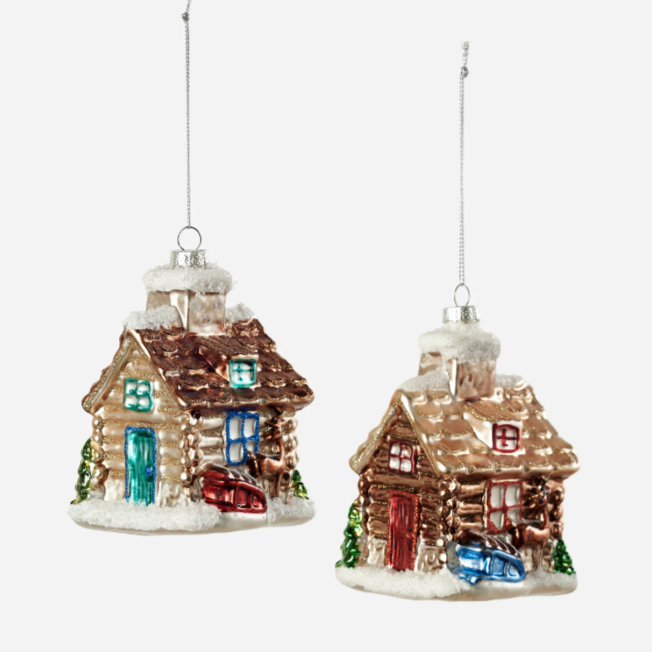 Cabin Glass Ornament