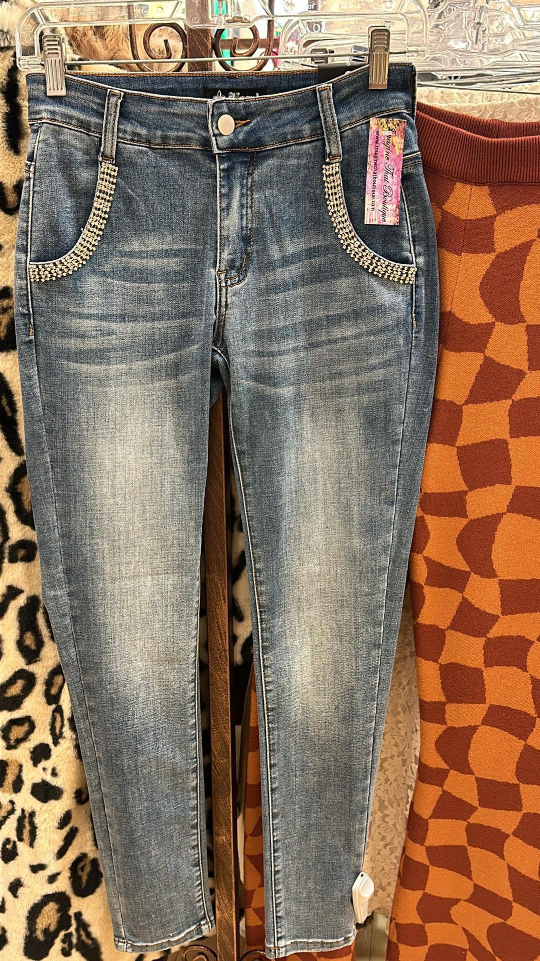 Bejeweled Denim Pants