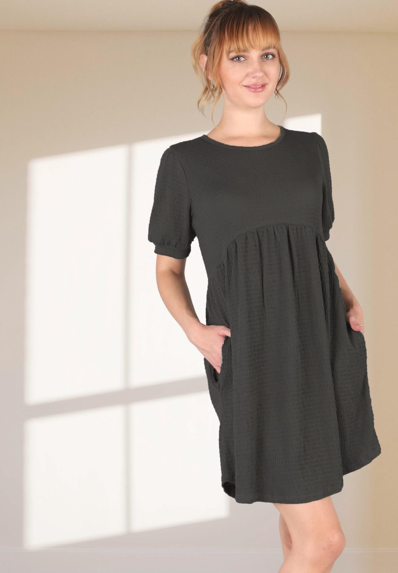 Black Knit Dress With Back Buttons