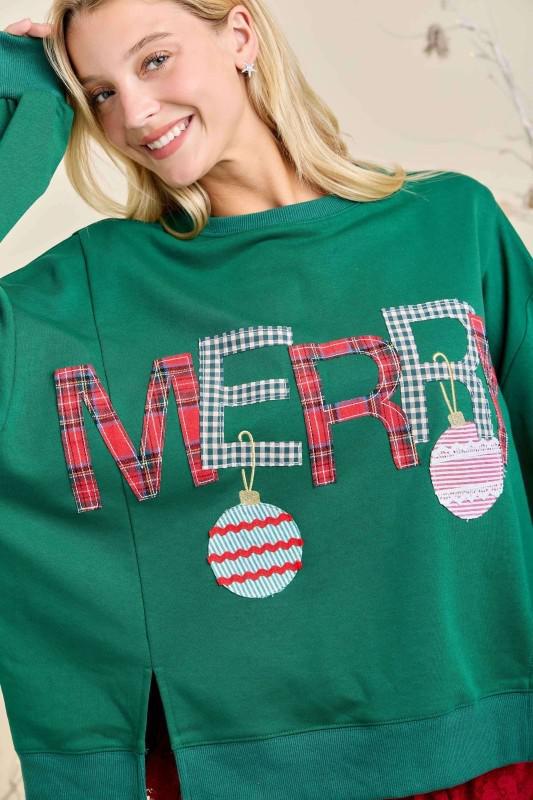 Hunter Green Merry Christmas Sweatshirt