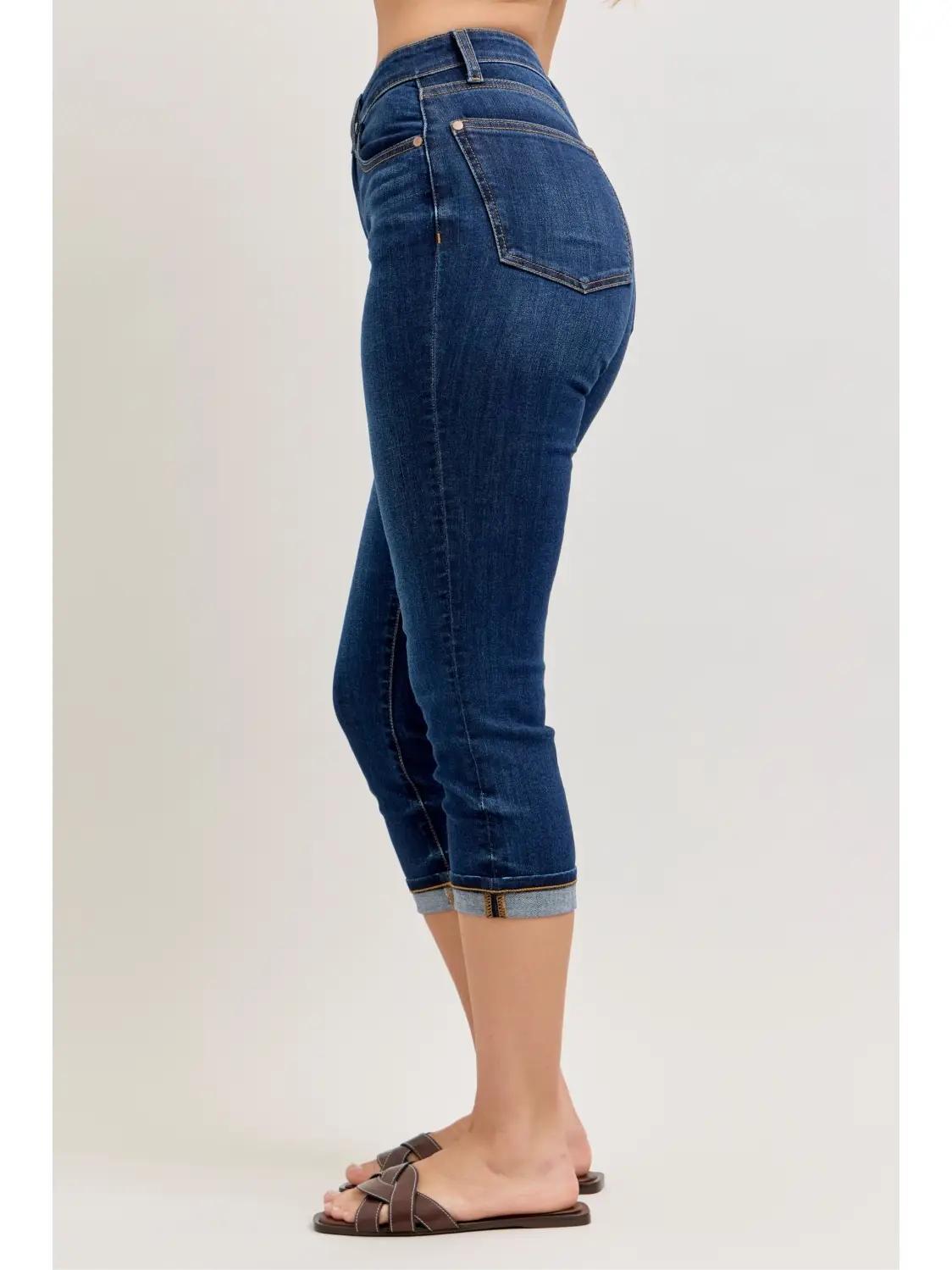 Judy Blue HW Single Cuff Capris