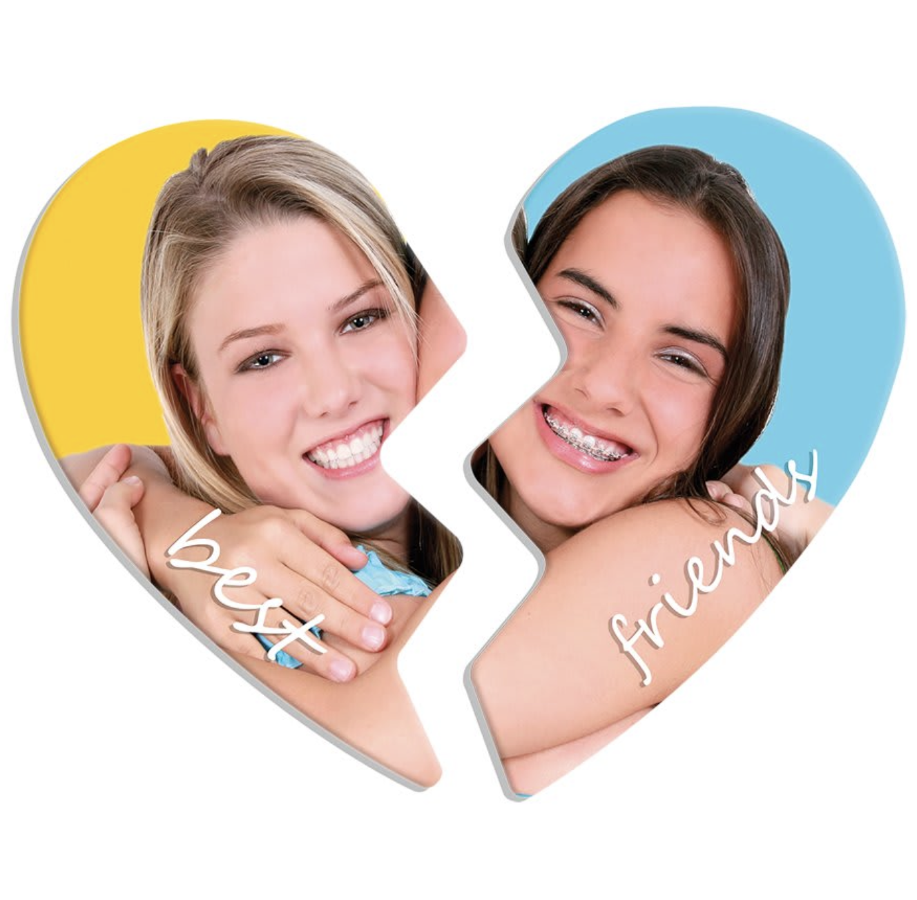 Gloss Customizable Two-Part Heart Magnet