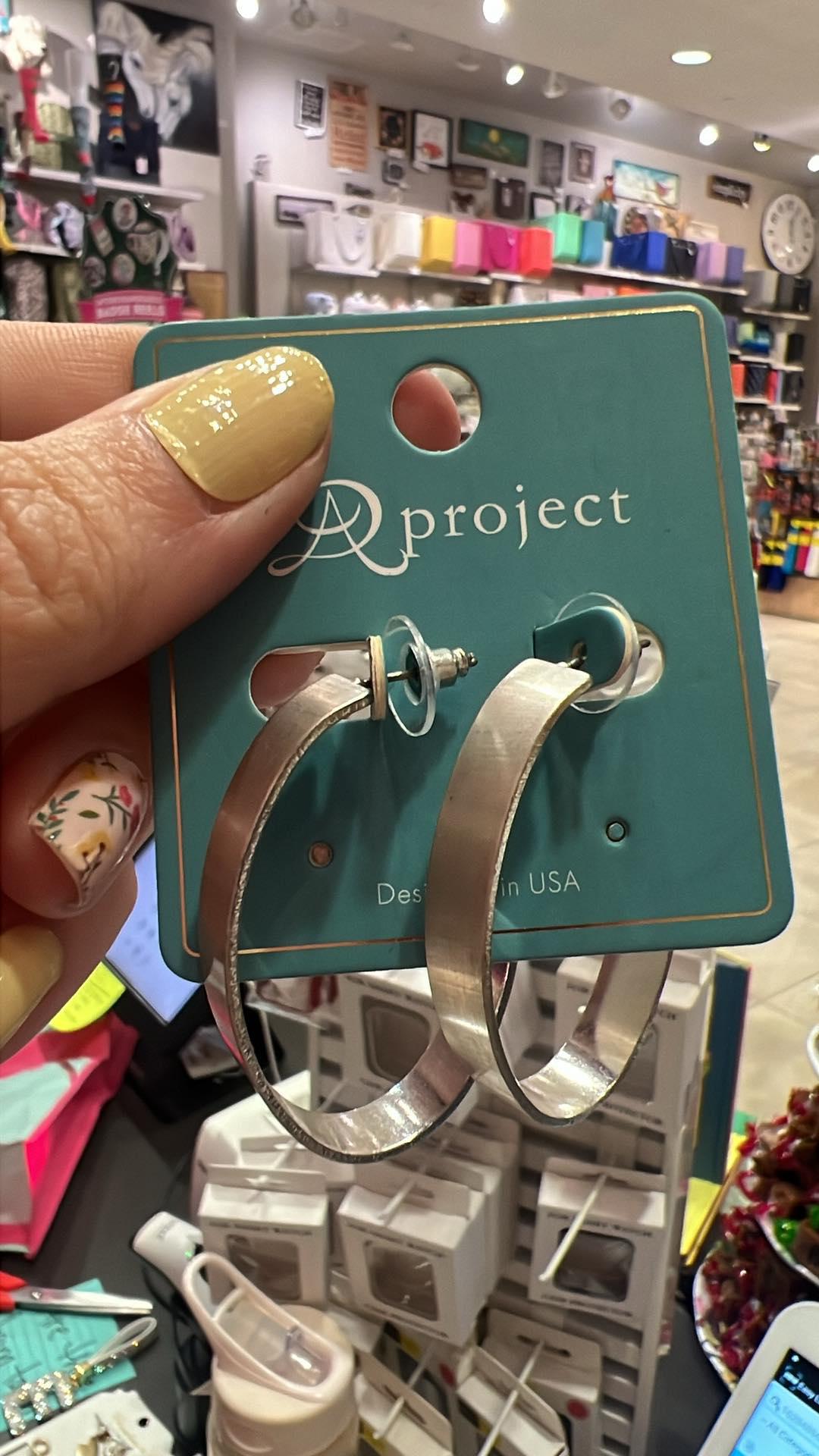 Oval Flat Hoops Silver
