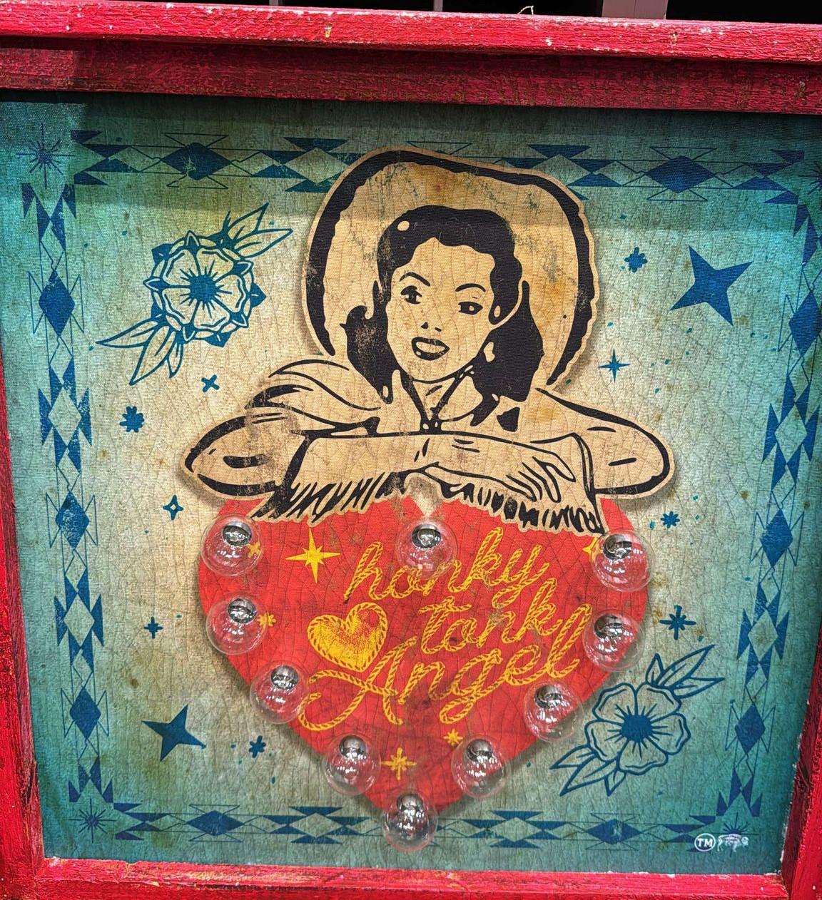 Honky Tonk Angel Light Up Sign