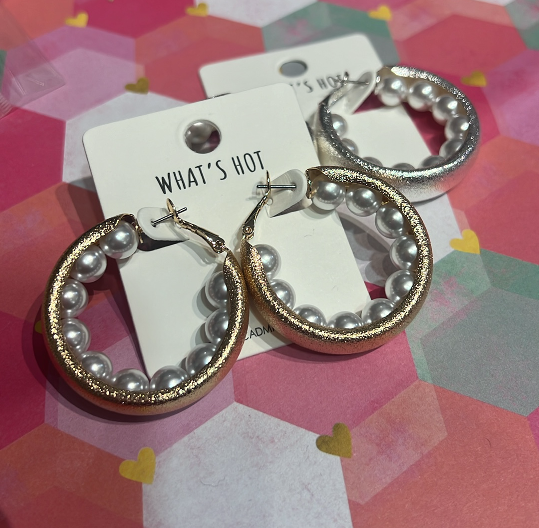 Pearl Inlay Hoops