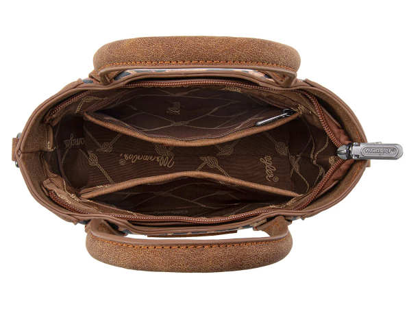 Wrangler Leopard Print Small Tote/Crossbody - Brown
