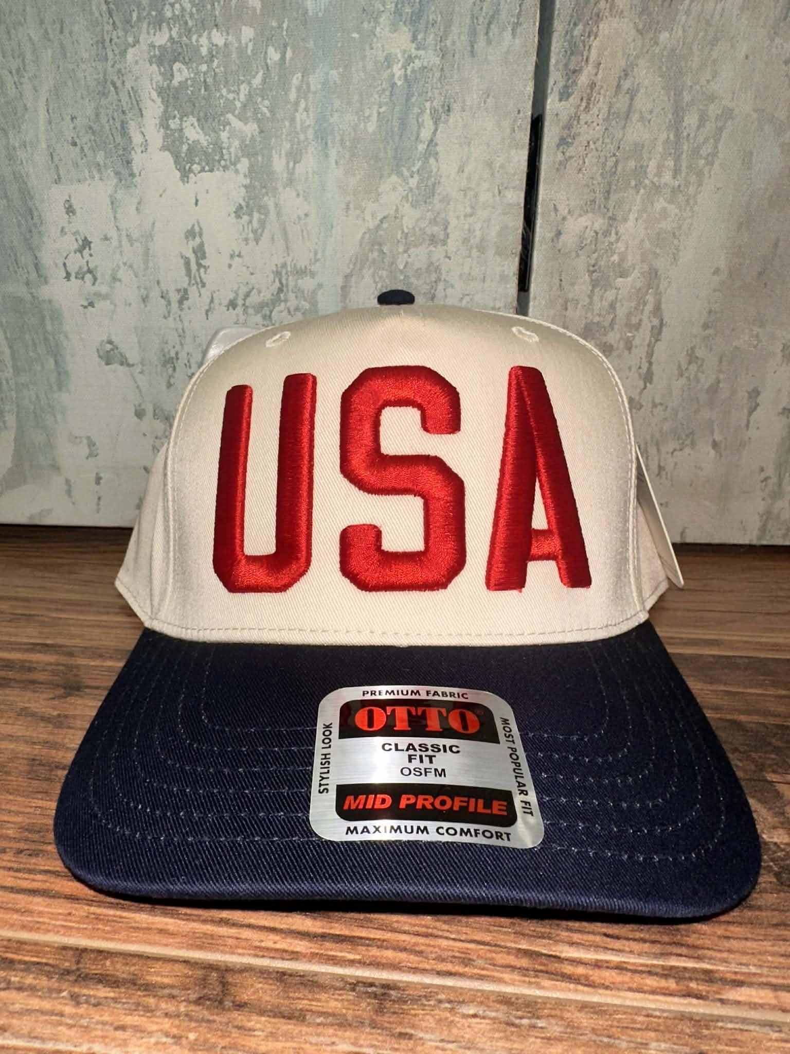 USA Puff Embroidered Hat