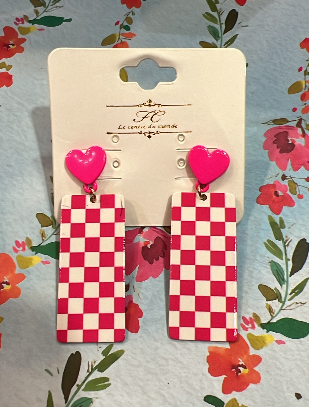 Valentine Check Earrings