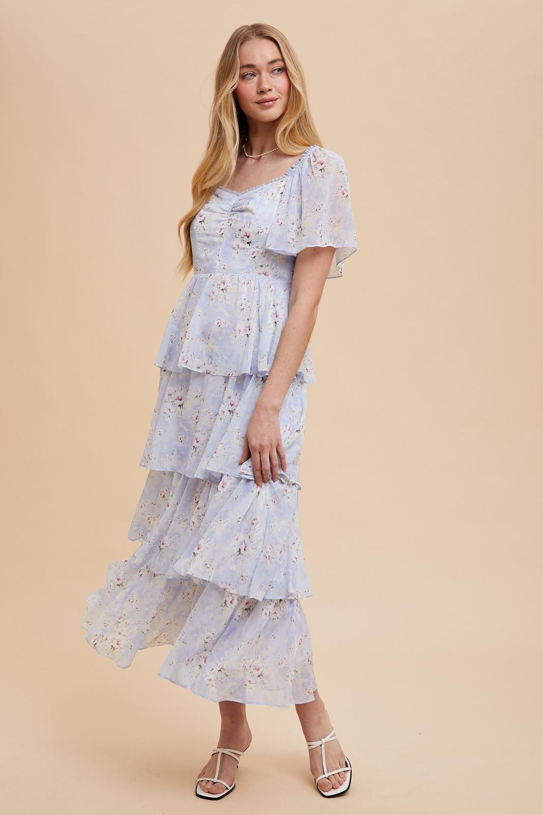 Floral Tiered Flounce Dress