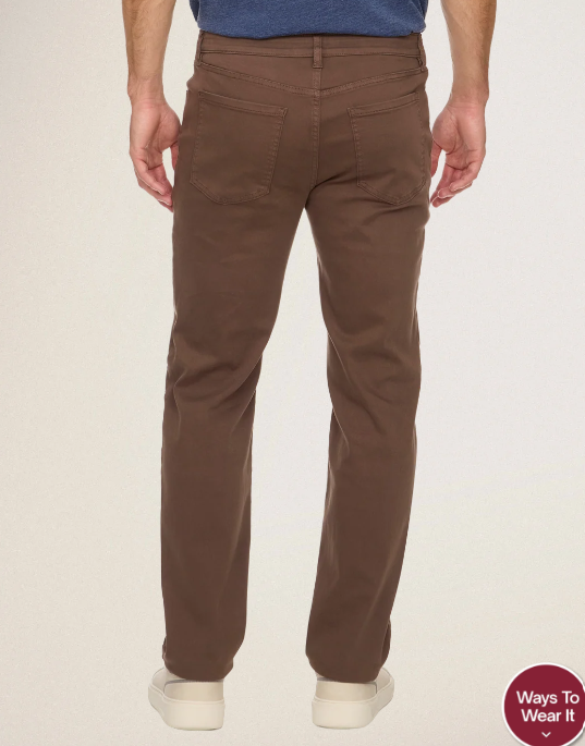 MOCHA LOUISVILLE GARMENT-DYED 5-POCKET PANT - NASHVILLE STRAIGHT