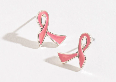 Pink Ribbon Earrings