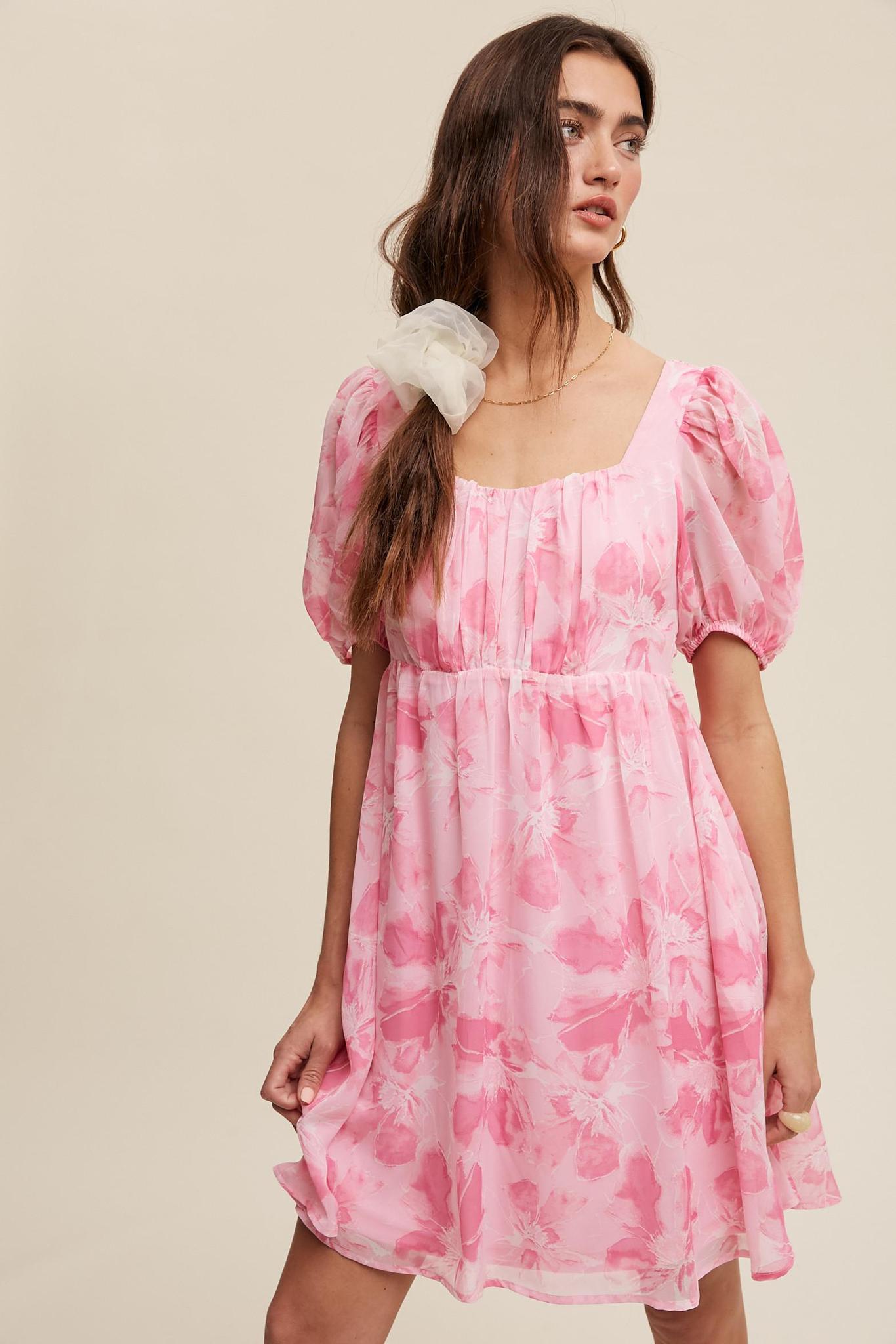 Empire Pink Babydoll Dress