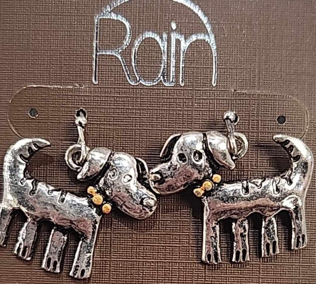 Funky Engraved Dog Earrings