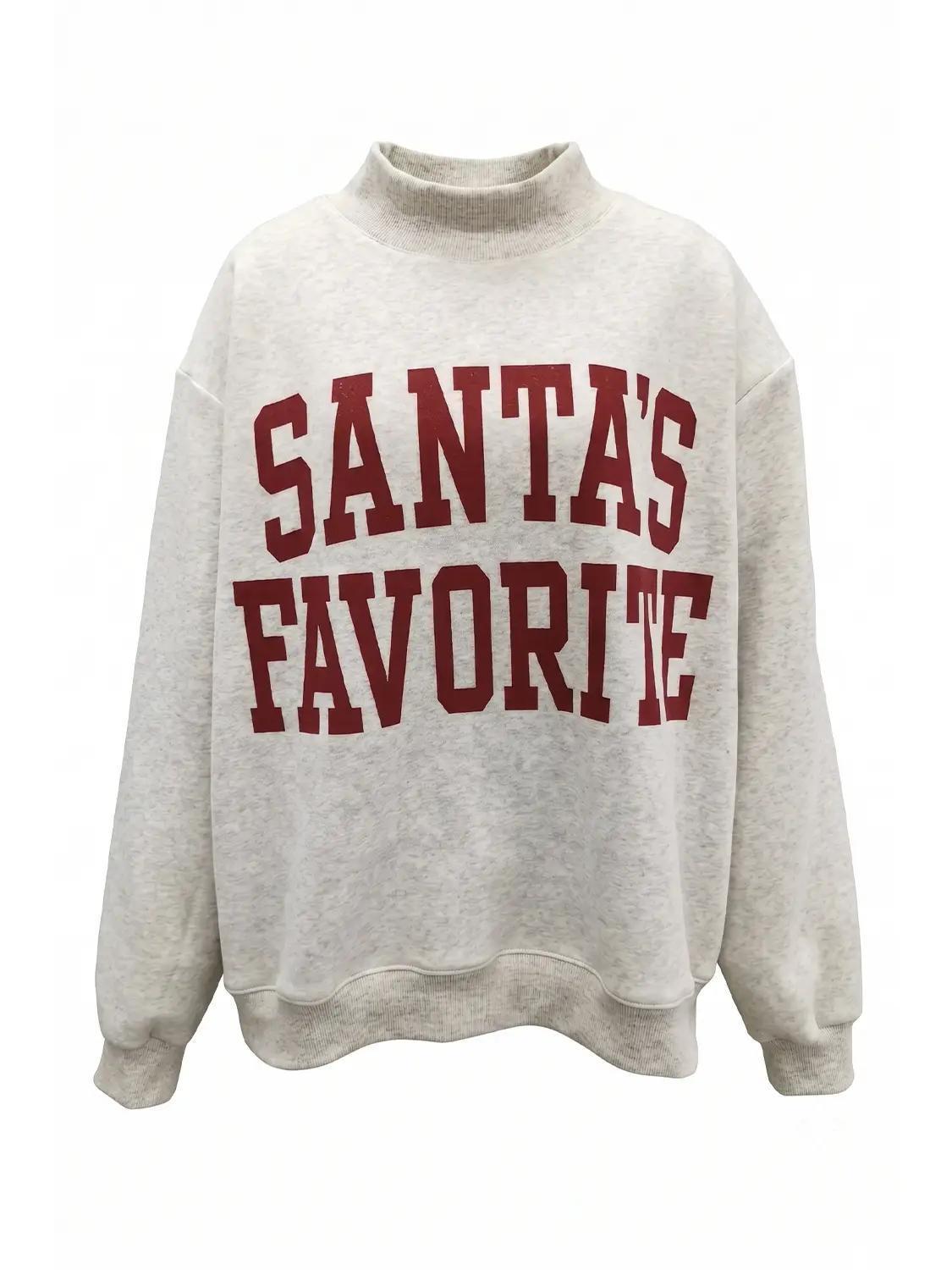 "Santa's Favorite" Reversible Mock Neck Sweatshirt