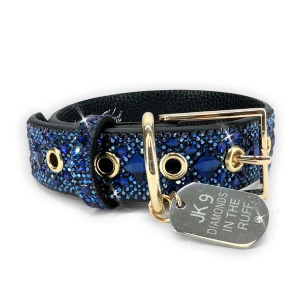 Diamond in the Ruff Dark Blue Dog Collar