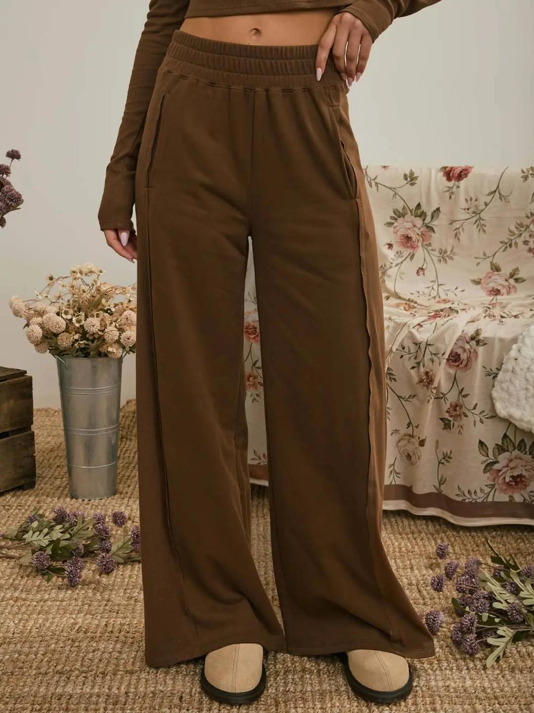 Elastic Waist Side Panel Knit Lounge Pants
