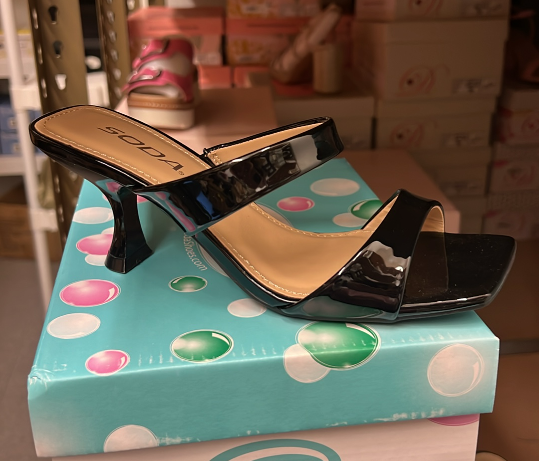 Initial Black Heels