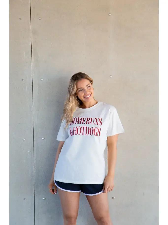 Homeruns & Hotdogs White T-Shirt