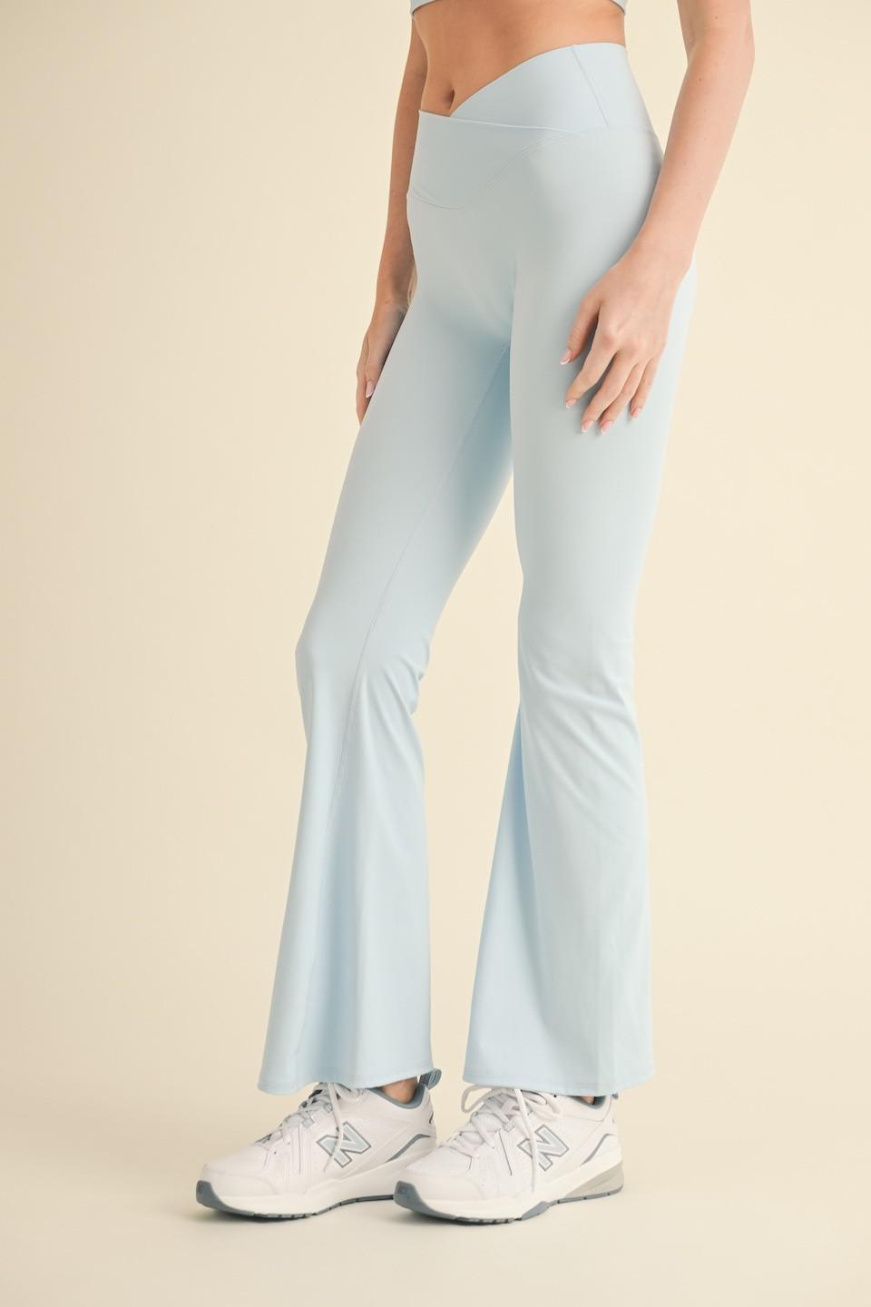 Baby Blue High Waist Crossover Flare Legging 2.0
