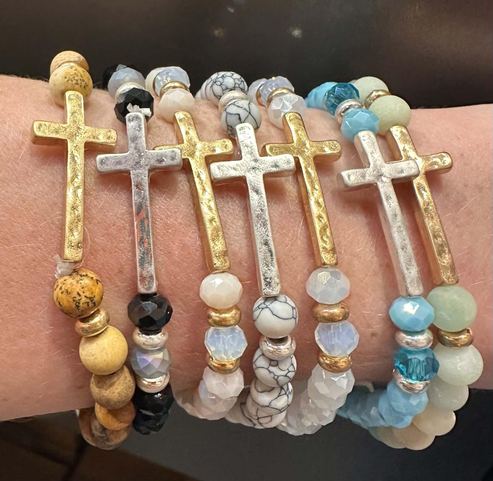 Cross Beaded Bracelets - Random Asst