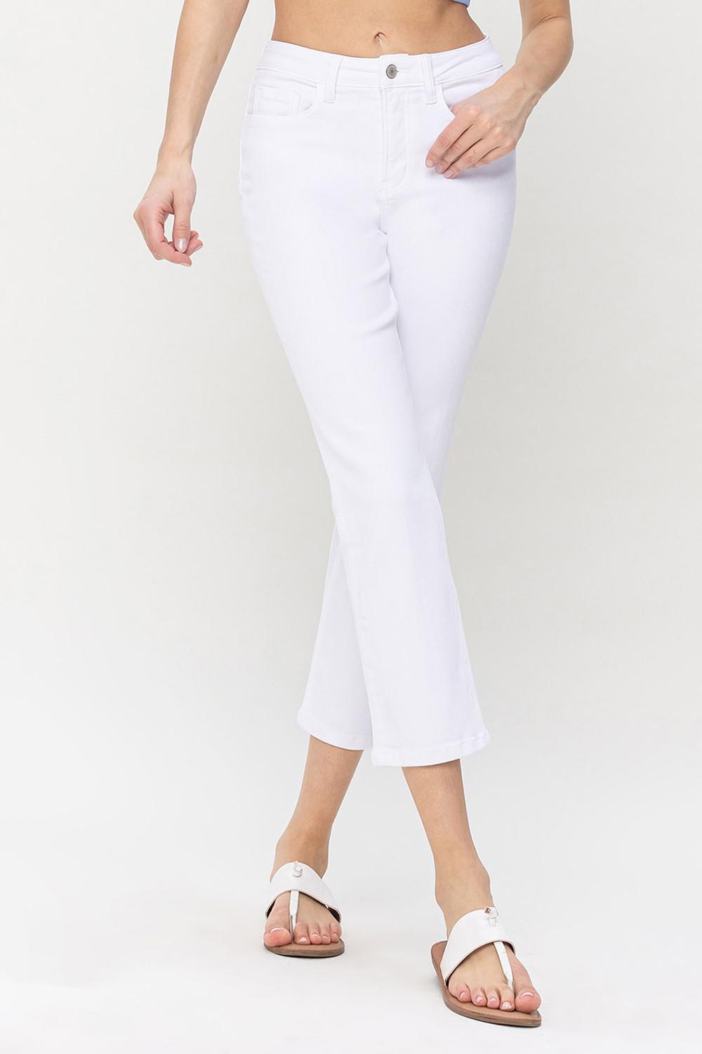 Jeanne White Crop Jeans
