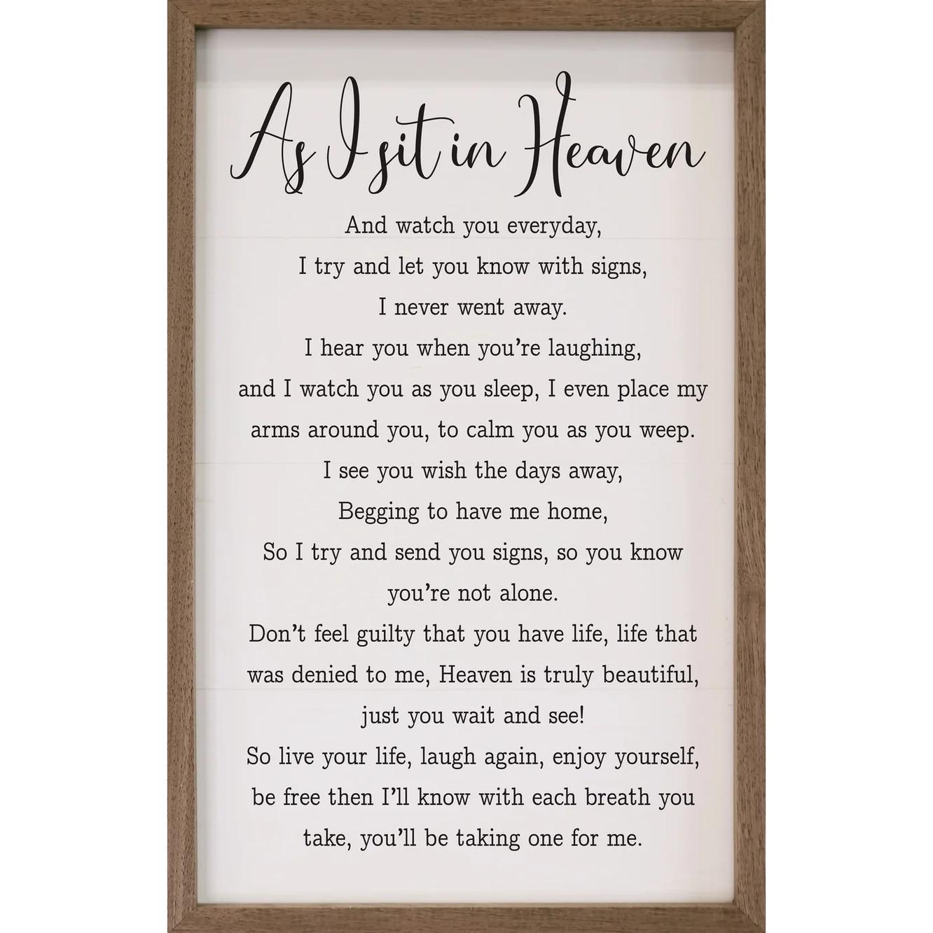 As i sit in Heaven sign