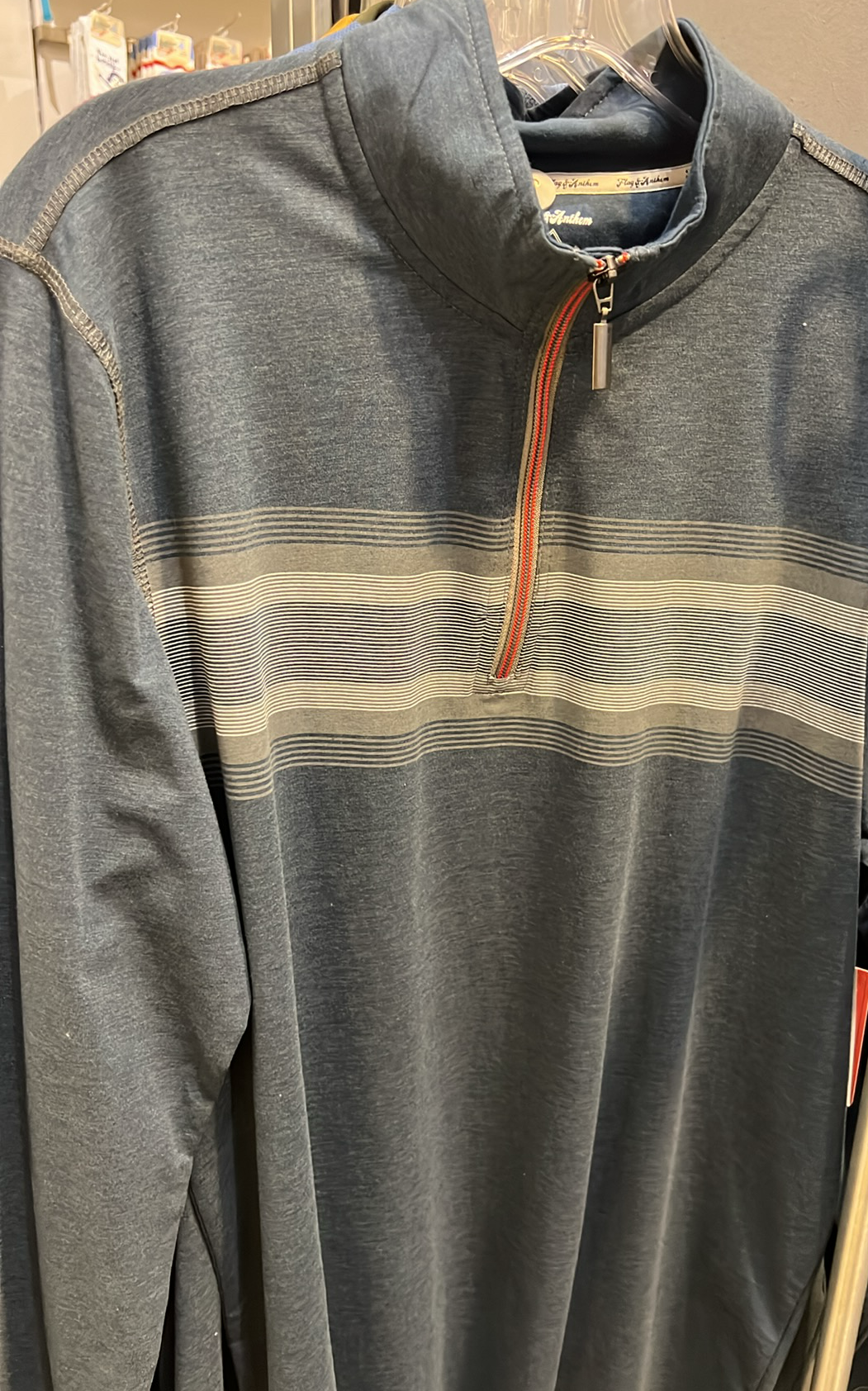 Navy Heather Zip Pullover