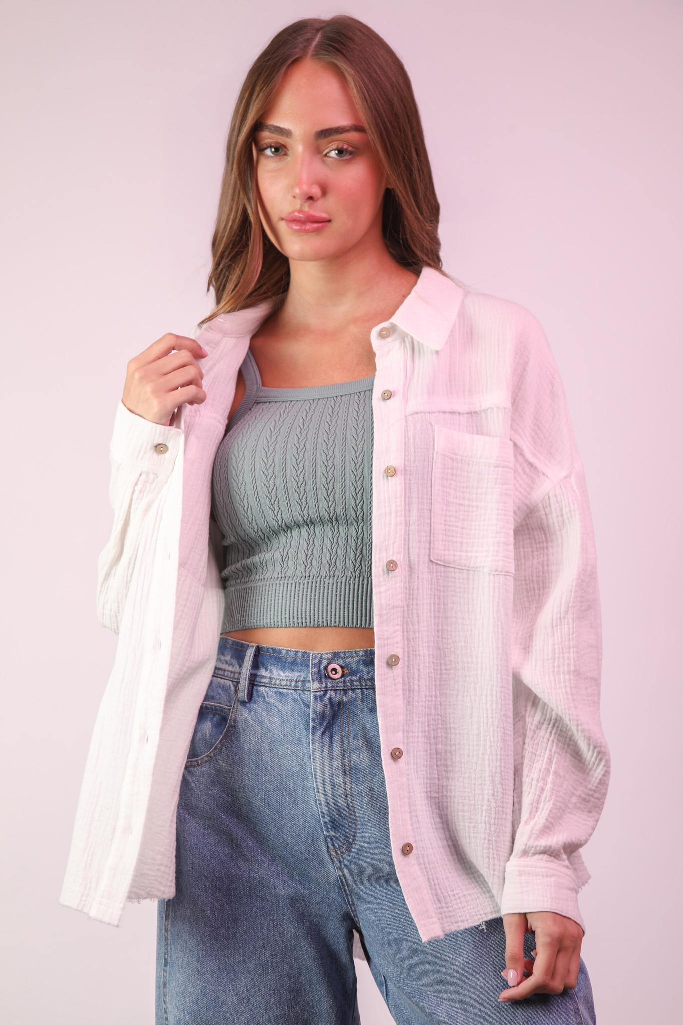 Mineral Washed Button-Down Shirt