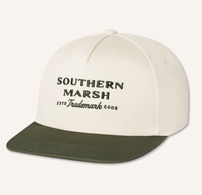 Trademark Hat - Hunter Green & White Twill
